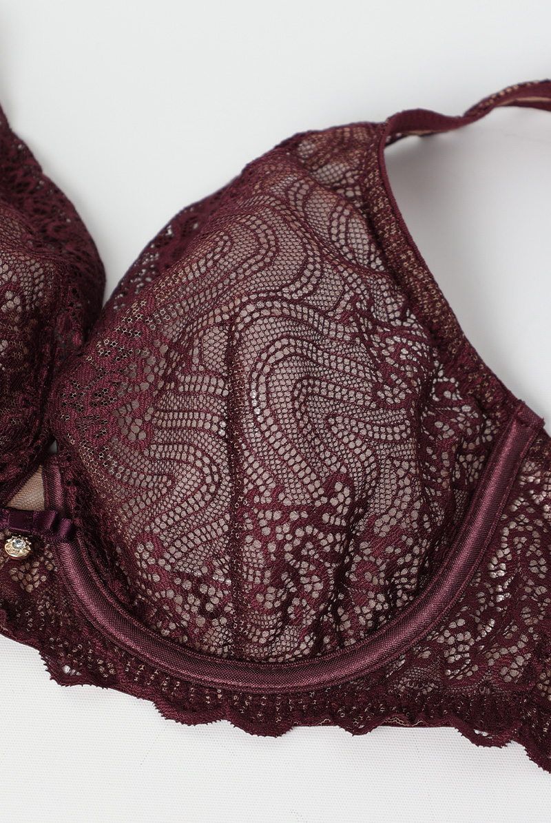 画像9: MARIBEL cherry B862 | ブラレット・フルカップ・パッドなし・ワイヤーブラ・一枚レース・大きいサイズ・バイオレット | ewabien エヴァビアン【サイズ交換OK・メール便対象】 輸入下着・高級ランジェリー  (9)