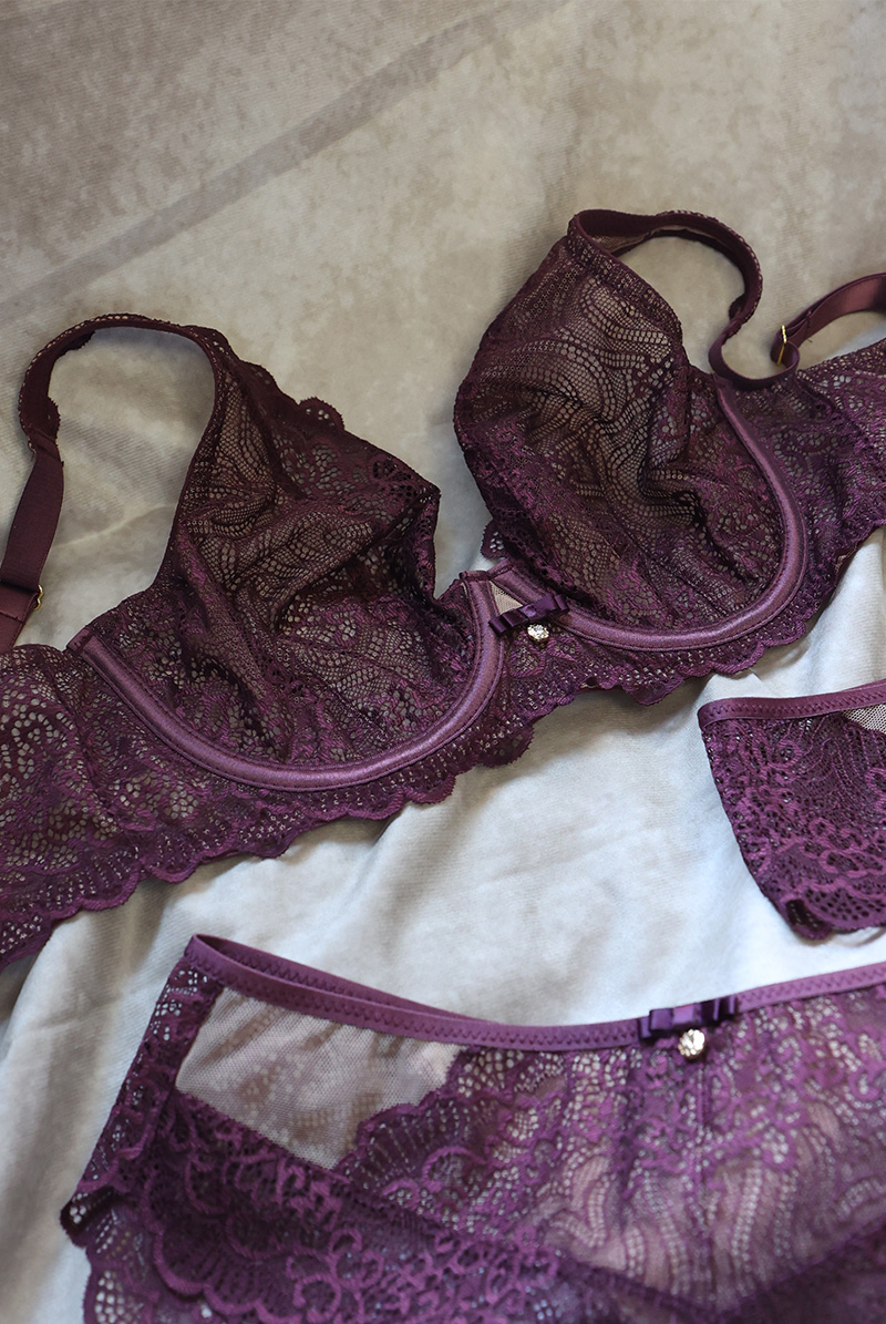 画像16: MARIBEL cherry B862 | ブラレット・フルカップ・パッドなし・ワイヤーブラ・一枚レース・大きいサイズ・バイオレット | ewabien エヴァビアン【サイズ交換OK・メール便対象】 輸入下着・高級ランジェリー  (16)