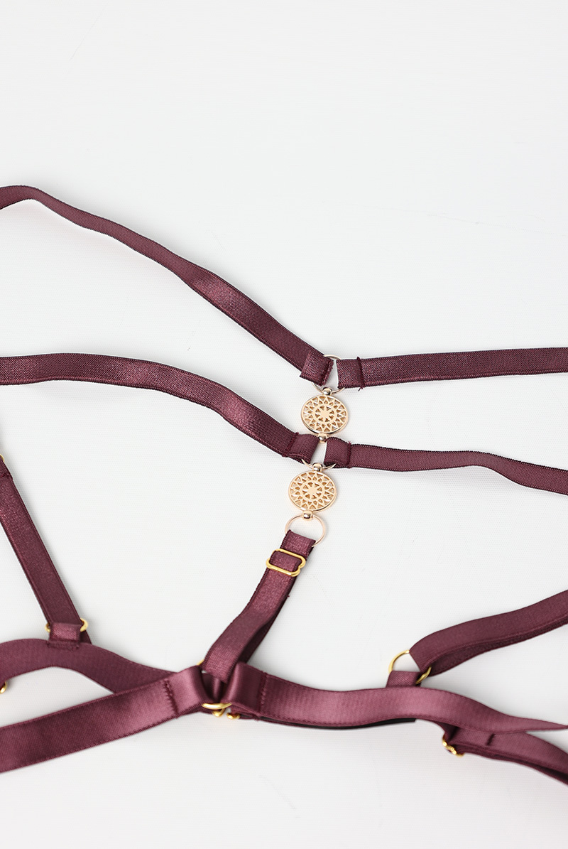 画像9: MARIBEL cherry-HN |ボディハーネス・バイオレット | ewabien エヴァビアン【サイズ交換NG・メール便対象】輸入下着・高級ランジェリー  (9)