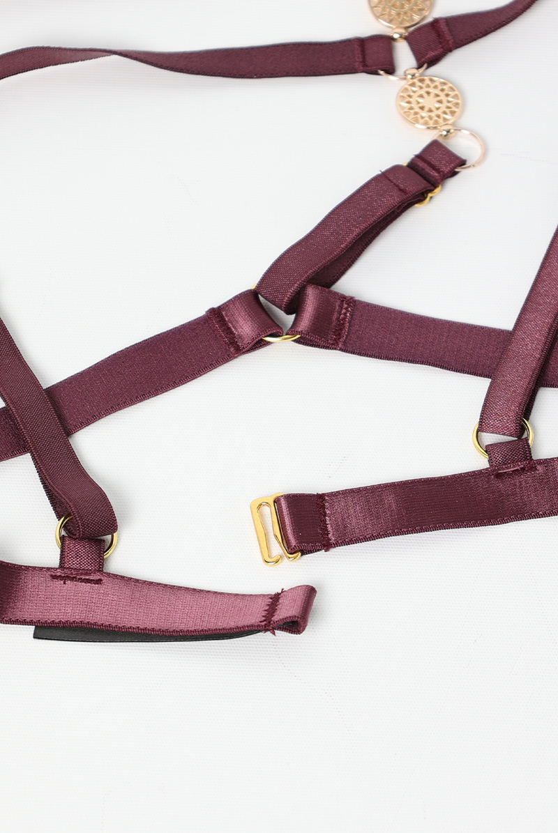 画像10: MARIBEL cherry-HN |ボディハーネス・バイオレット | ewabien エヴァビアン【サイズ交換NG・メール便対象】輸入下着・高級ランジェリー  (10)