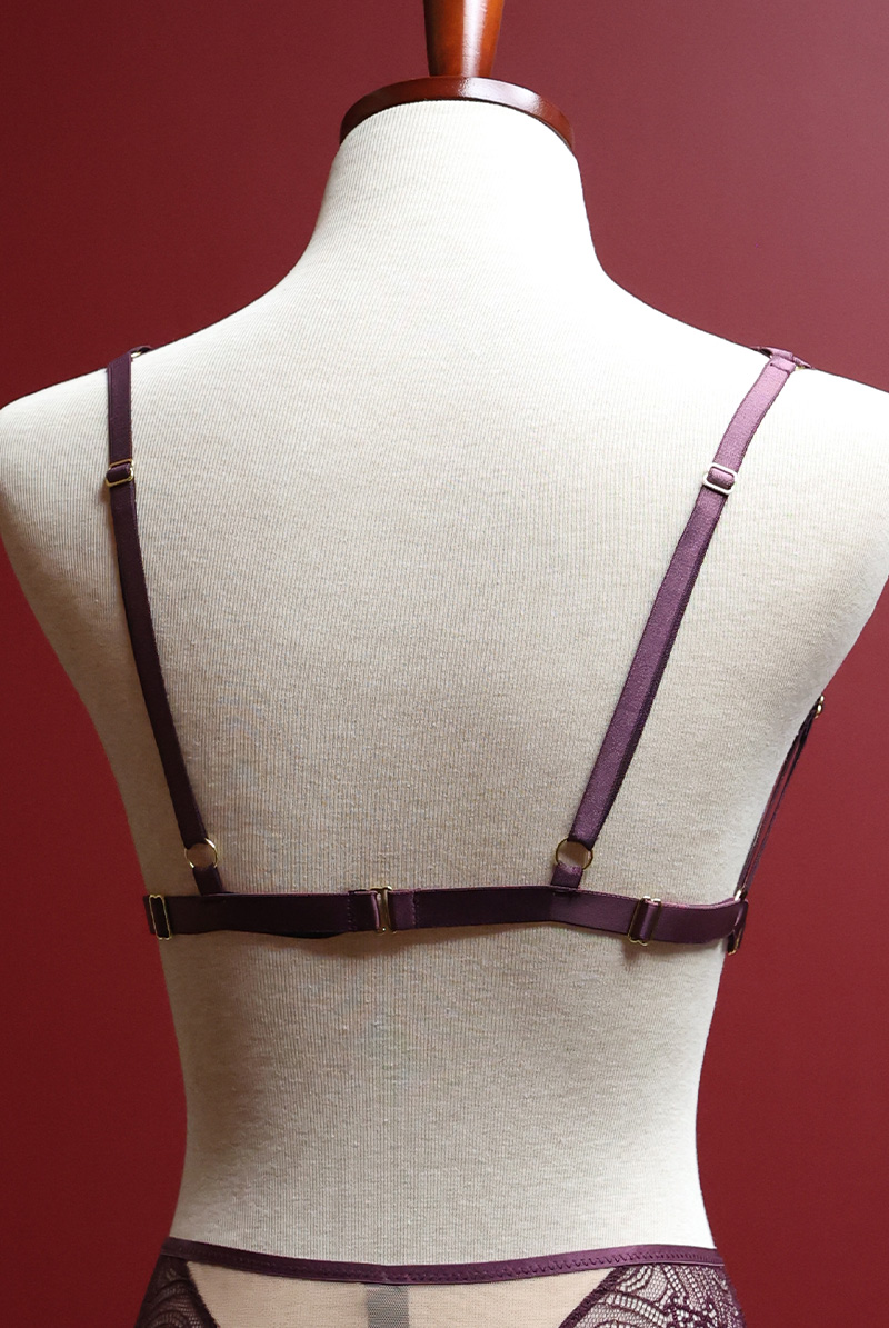 画像13: MARIBEL cherry-HN |ボディハーネス・バイオレット | ewabien エヴァビアン【サイズ交換NG・メール便対象】輸入下着・高級ランジェリー  (13)