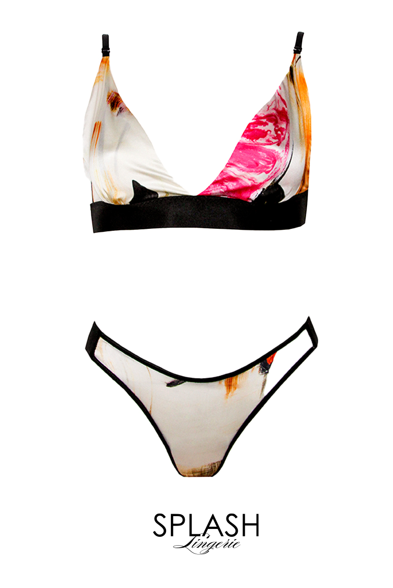 画像1: 【サンプル特別価格】Silk expression|ブラレット&ショーツセット・ノンパテッドブラ|ギフトBOX入り|未発表モデル・サンプル・見本品|LA MUSA ラミューザ【即日発送・サイズ交換NG】輸入下着・ 高級ランジェリー   (1)