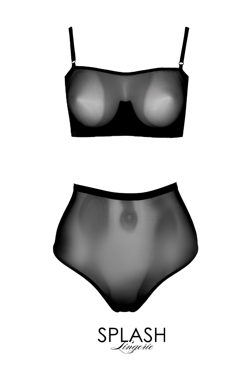 画像1: 【サンプル特別価格】Euphoria|ワイヤー入りブラジャー&ハイウエストショーツセット・シースルー|ギフトBOX入り|未発表モデル・サンプル・見本品|LA MUSA ラミューザ【即日発送・サイズ交換NG】輸入下着・ 高級ランジェリー   (1)