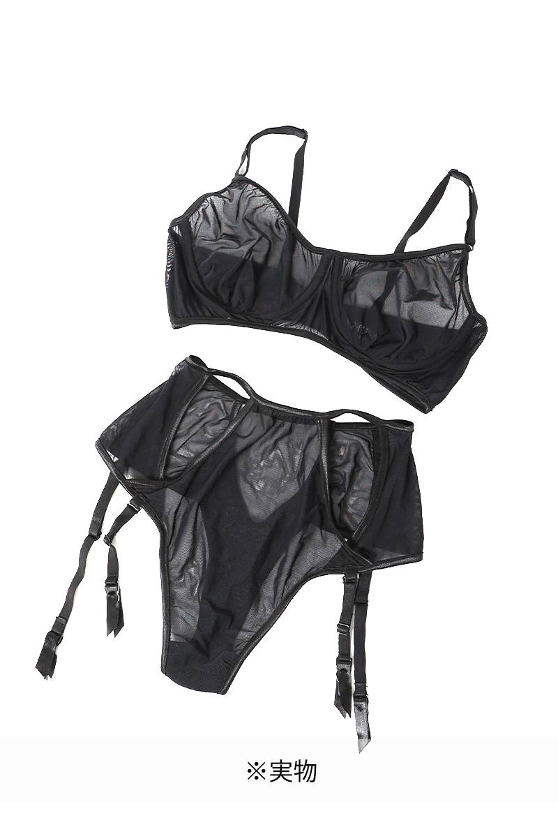 画像7: 【サンプル特別価格】Sonata|ワイヤー入りブラジャー&ガーターベルト付きハイウエストショーツセット・シースルー・レッグガーターベルト付き|ギフトBOX入り|未発表モデル・サンプル・見本品|LA MUSA ラミューザ【即日発送・サイズ交換NG】輸入下着・ 高級ランジェリー   (7)