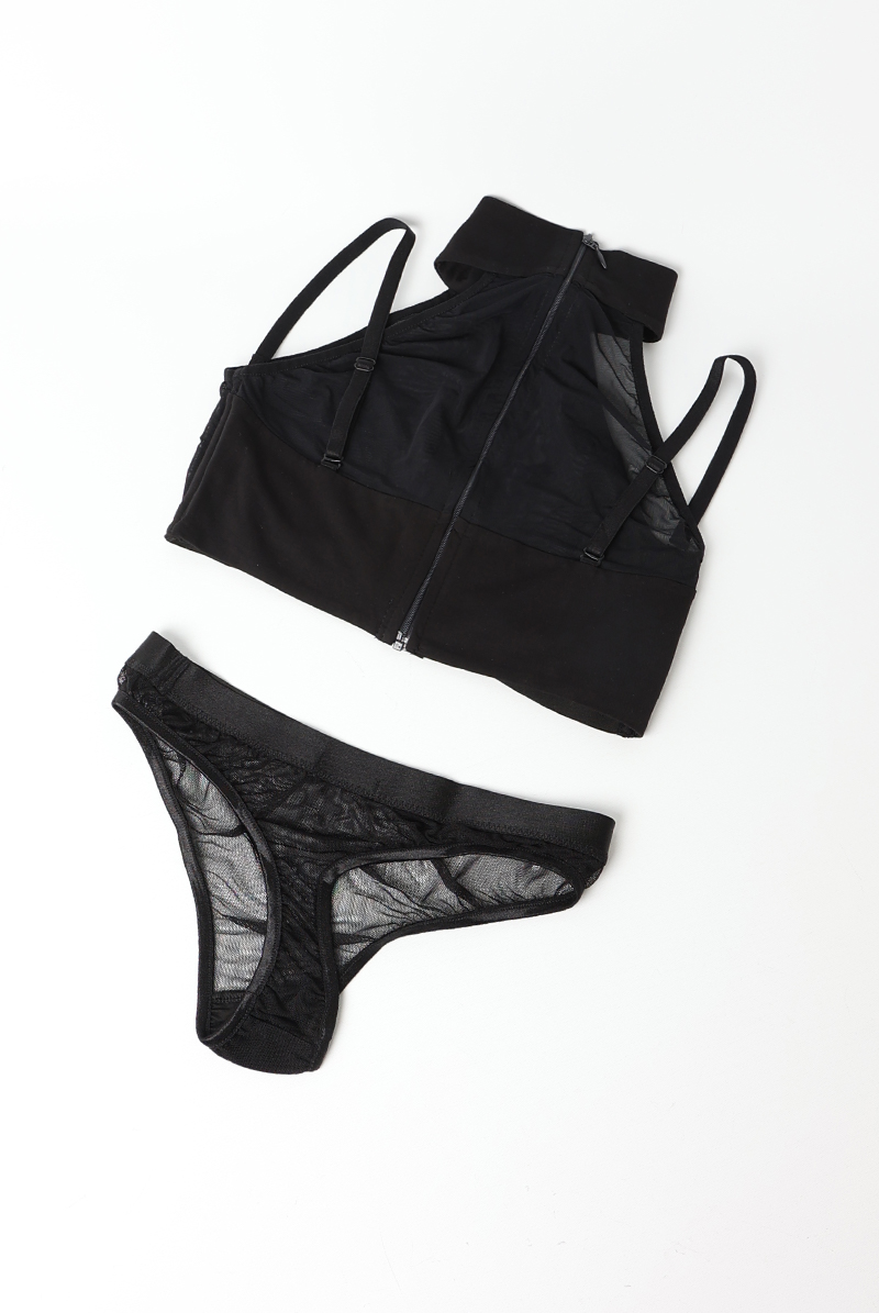 画像8: 【サンプル特別価格】Reflection|ワイヤー入りブラジャー&ショーツセット・ホルターネック・シースルー・後ろファスナータイプ・ストラップ付|ギフトBOX入り|未発表モデル・サンプル・見本品|LA MUSA ラミューザ【即日発送・サイズ交換NG】輸入下着・ 高級ランジェリー   (8)