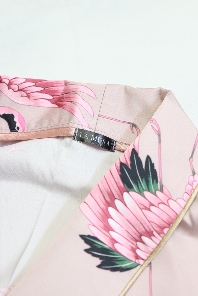 画像7: 【サンプル特別価格】Rose Gold Bird Kimono Robe|ラウンジウェア・ガウン・ウエストベルト付き|ギフトBOX入り|鶴柄プリント・未発表モデル・サンプル・見本品|LA MUSA ラミューザ【即日発送・サイズ交換NG】輸入下着・ 高級ランジェリー   (7)