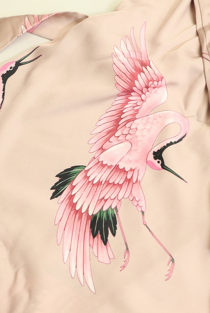 画像8: 【サンプル特別価格】Rose Gold Bird Kimono Robe|ラウンジウェア・ガウン・ウエストベルト付き|ギフトBOX入り|鶴柄プリント・未発表モデル・サンプル・見本品|LA MUSA ラミューザ【即日発送・サイズ交換NG】輸入下着・ 高級ランジェリー   (8)