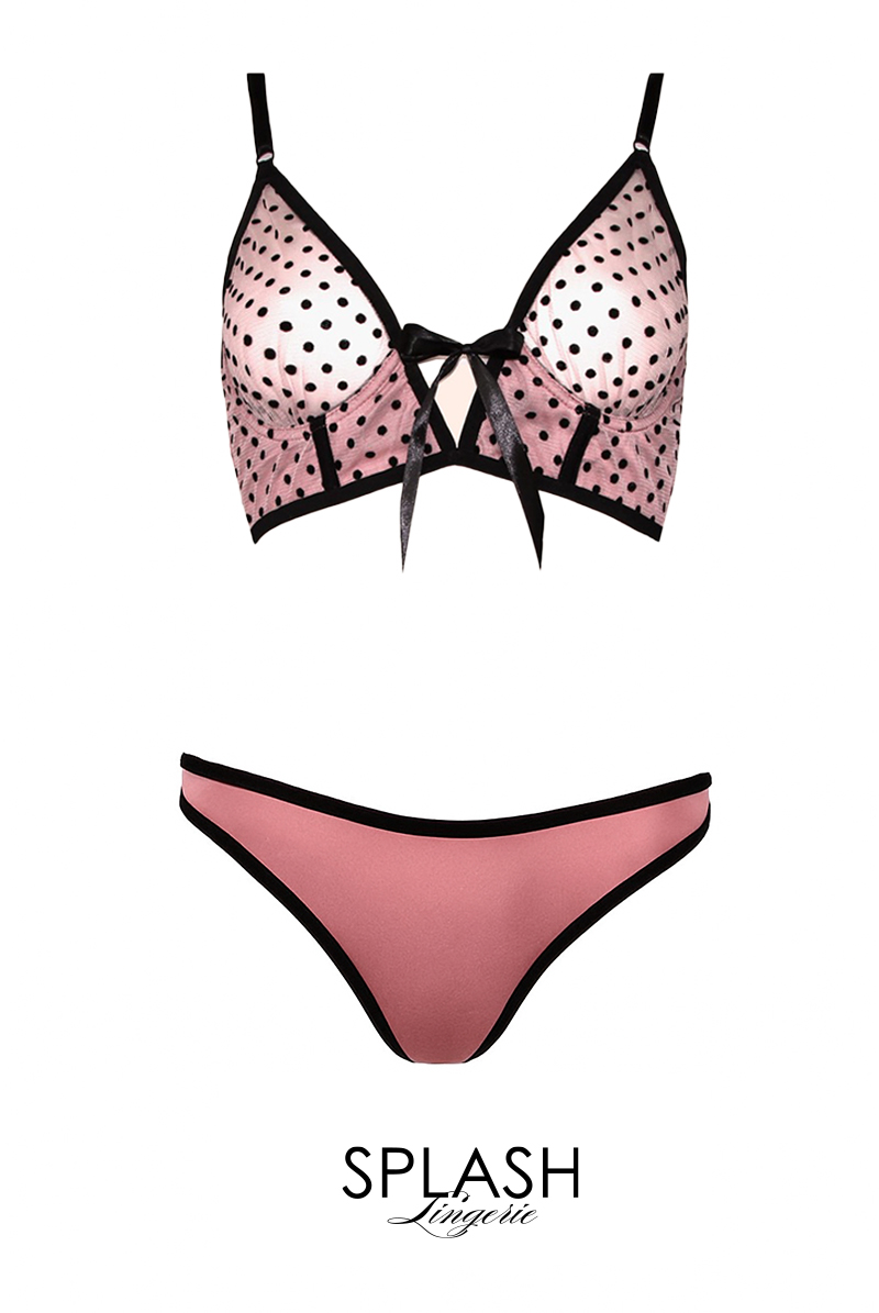 画像1: 【サンプル特別価格】Maria Antoaneta 2-pcs-set|ワイヤー入りブラジャー&ショーツセット・シースルー|ギフトBOX入り|ドット柄・未発表モデル・サンプル・見本品|LA MUSA ラミューザ【即日発送・サイズ交換NG】輸入下着・ 高級ランジェリー   (1)