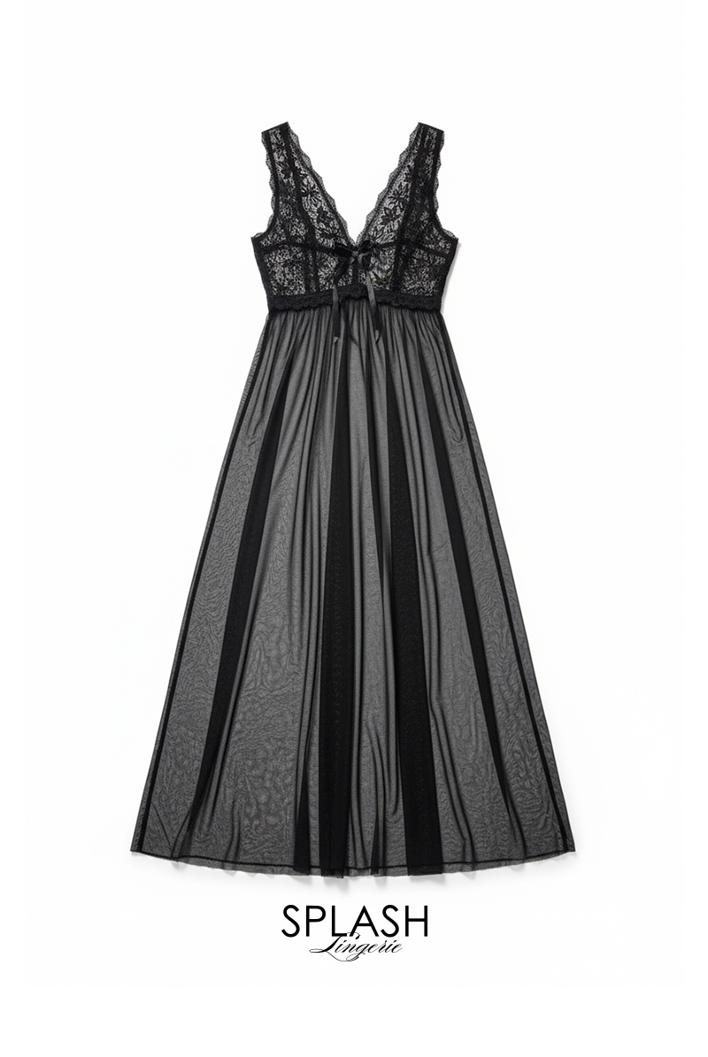 L406-BK レースと艶の共演、エレガンスへの誘い。