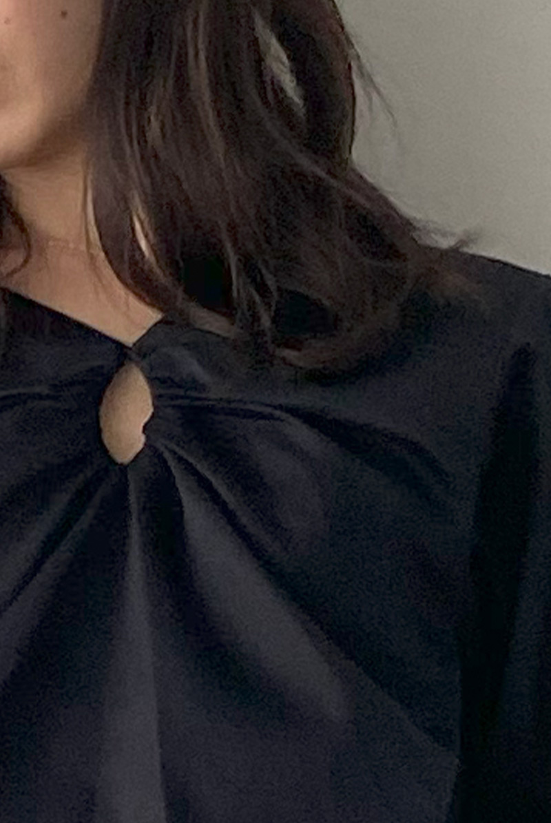 画像9: Desir Front gathers Blouse Basic BK |トップス・ブラウス・ブラック・コットン | Lilose リローズ【サイズ交換NG・クーポン割引対象外】  日本製   (9)