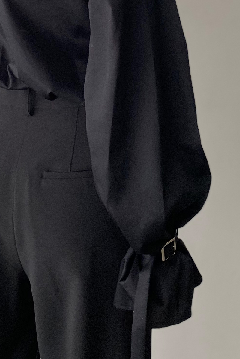 画像17: Desir Front gathers Blouse Basic BK |トップス・ブラウス・ブラック・コットン | Lilose リローズ【サイズ交換NG・クーポン割引対象外】  日本製   (17)