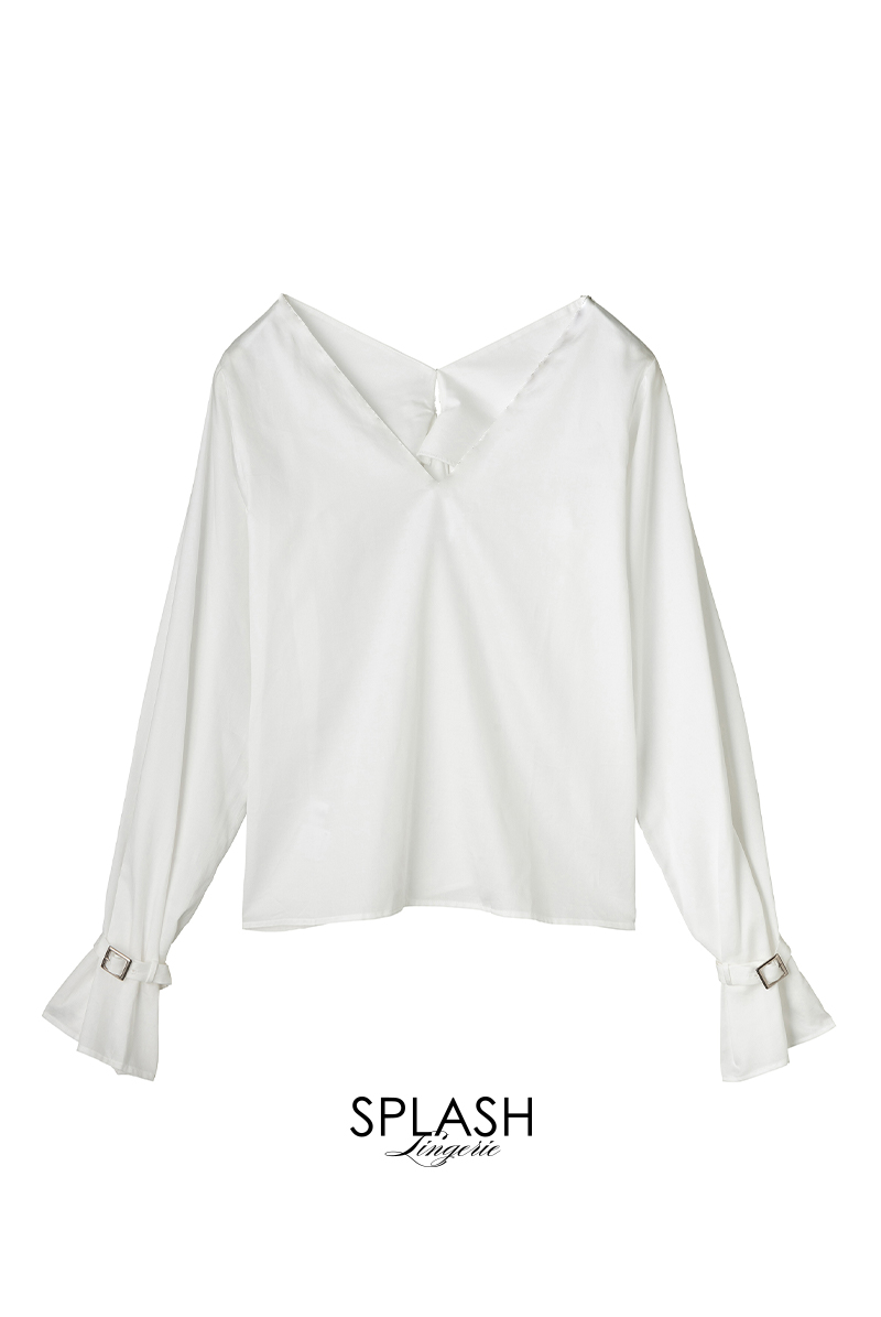 画像1: Desir Front gathers Blouse Basic WH |トップス・ブラウス・ホワイト・コットン | Lilose リローズ【サイズ交換NG・クーポン割引対象外】  日本製   (1)