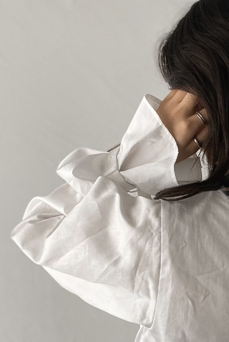 画像14: Desir Front gathers Blouse Basic WH |トップス・ブラウス・ホワイト・コットン | Lilose リローズ【サイズ交換NG・クーポン割引対象外】  日本製   (14)