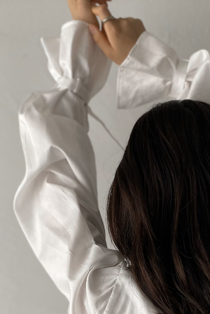 画像12: Desir Front gathers Blouse Basic WH |トップス・ブラウス・ホワイト・コットン | Lilose リローズ【サイズ交換NG・クーポン割引対象外】  日本製   (12)