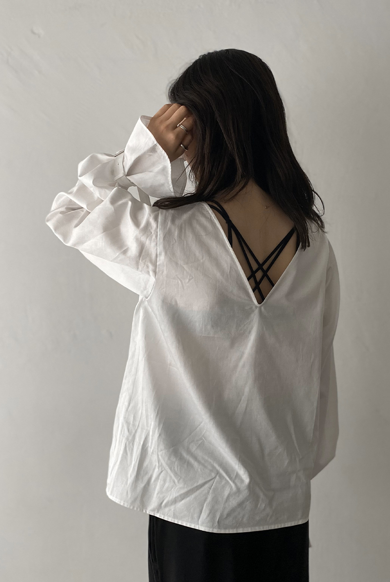 画像18: Desir Front gathers Blouse Basic WH |トップス・ブラウス・ホワイト・コットン | Lilose リローズ【サイズ交換NG・クーポン割引対象外】  日本製   (18)