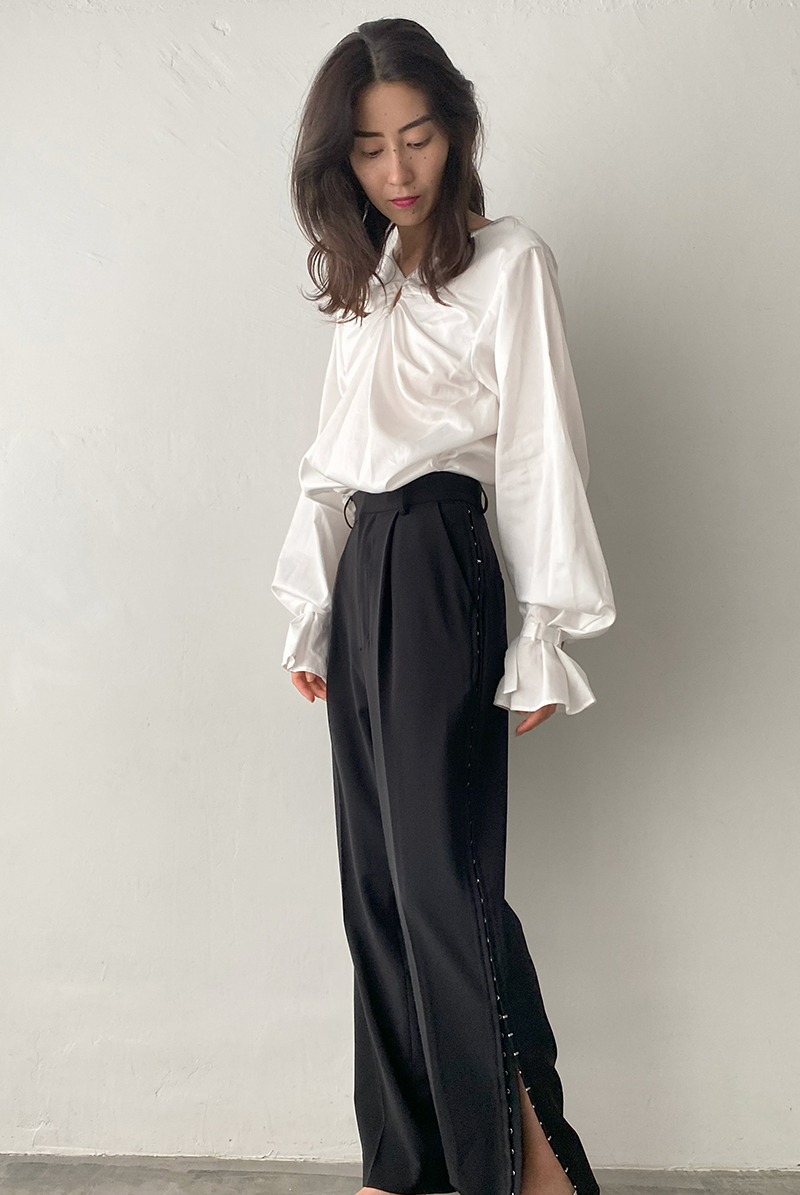 画像8: Desir Front gathers Blouse Basic WH |トップス・ブラウス・ホワイト・コットン | Lilose リローズ【サイズ交換NG・クーポン割引対象外】  日本製   (8)