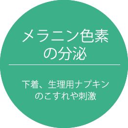 メラニン色素の分泌・下着、生理用ナプキンのこすれや刺激