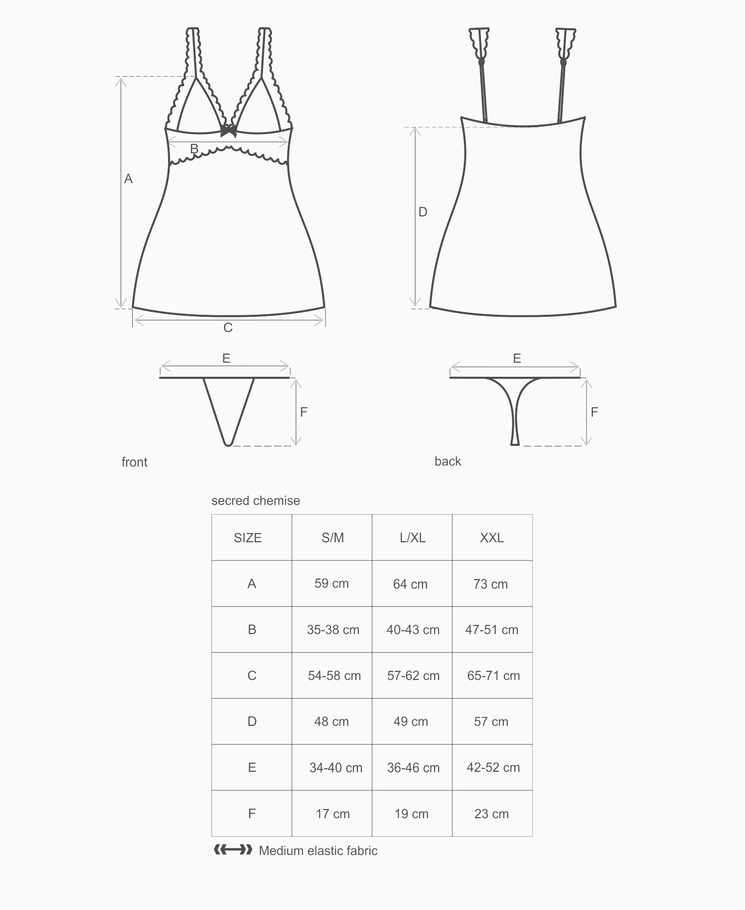 商品サイズ情報