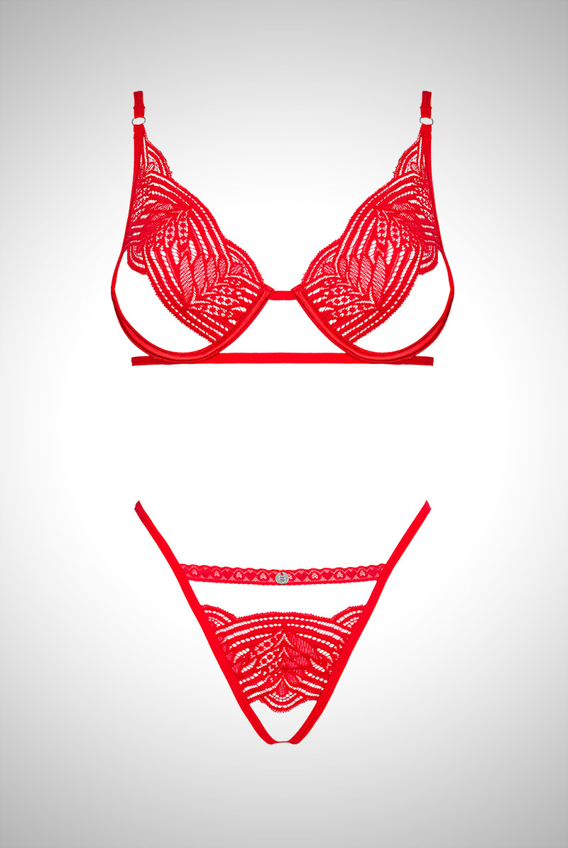 Mellania set red | ブラ＆ショーツ2点セット・ワイヤーあり・レッド